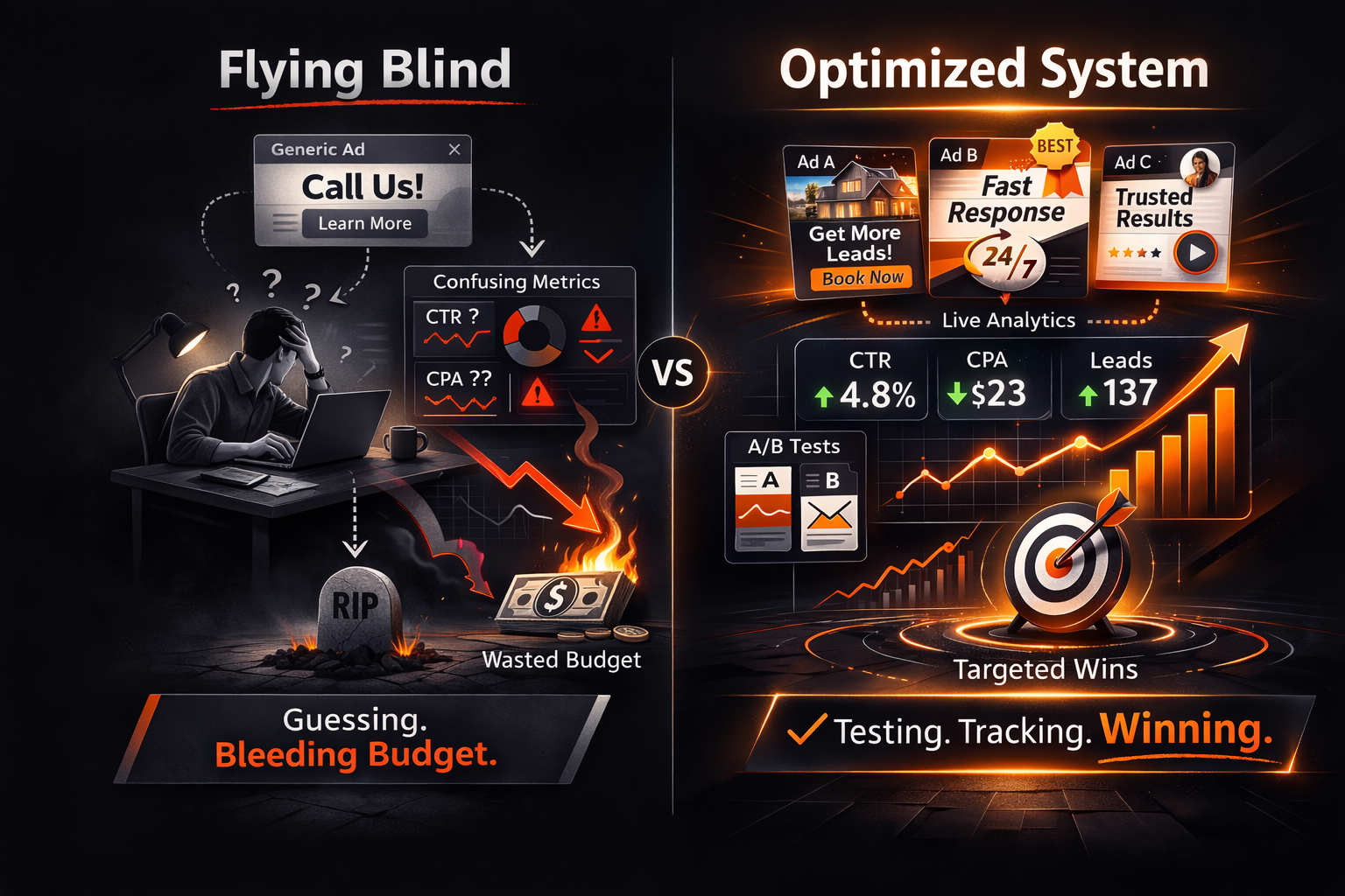 Flying Blind vs Optimized System